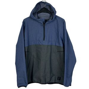 Adidas ADICROSS Mens Medium Anorak Golf Jacket Pullover Poly + Cotton Blend Blue